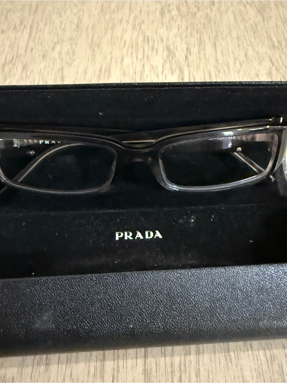 Prada Black Rectangular Eyeglass Frames with Original Case - Picture 3 of 8